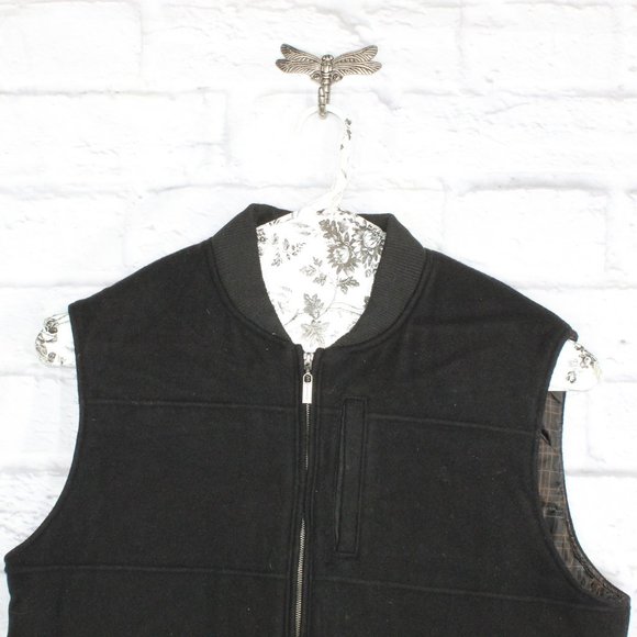 Lyle & Scott Black Wool Cashmere Blend Full Zipper Vest Size XL - Picture 2 of 10